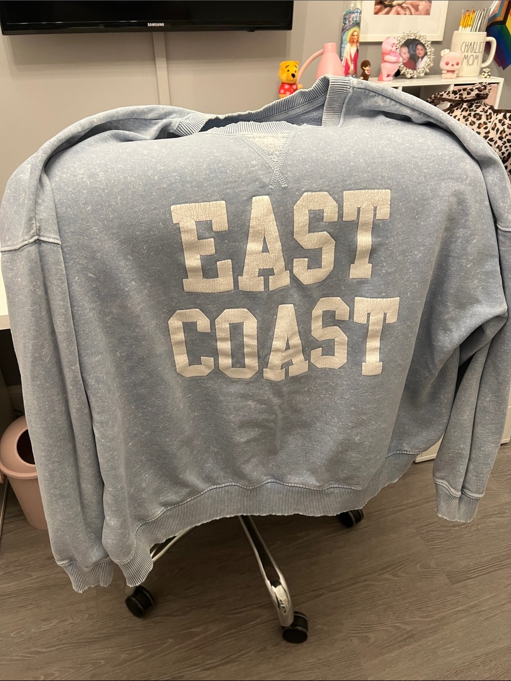 Womens AE Light Blue "East Coast" Crewneck Sweatshirt size xxl